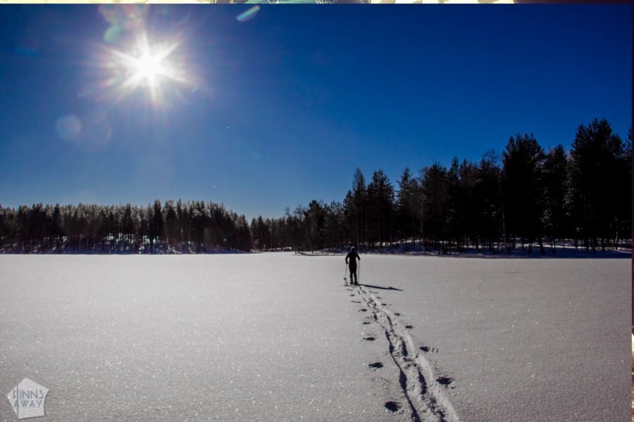 Snow-shoeing while in Finland